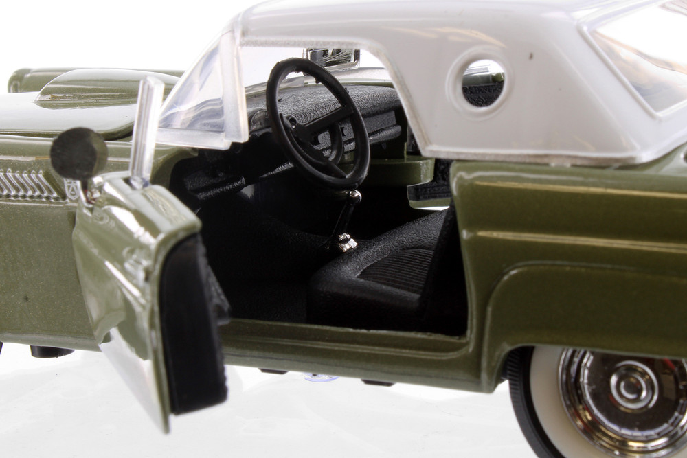 1956 Ford Thunderbird Closed Convertible, Green - Showcasts 77312GN - 1/24 Scale Diecast Model Toy Car