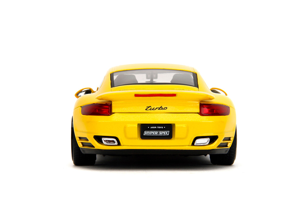 Porsche 911 Turbo (997), Yellow w/Black Hood - Jada Toys 35493 - 1