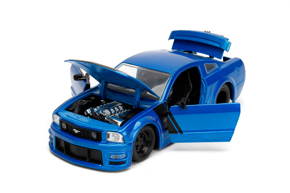 2006 Ford Mustang GT Hardtop Muscle Car, Blue - Jada Toys 34195 - 1/24 Scale Diecast Model Toy Car