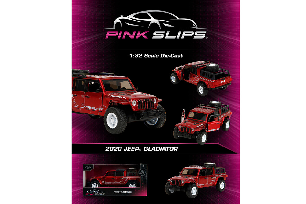 2020 Jeep Gladiator Pickup Truck, Candy Red - Jada Toys 35364 - 1/32 Scale Diecast Model Toy Car