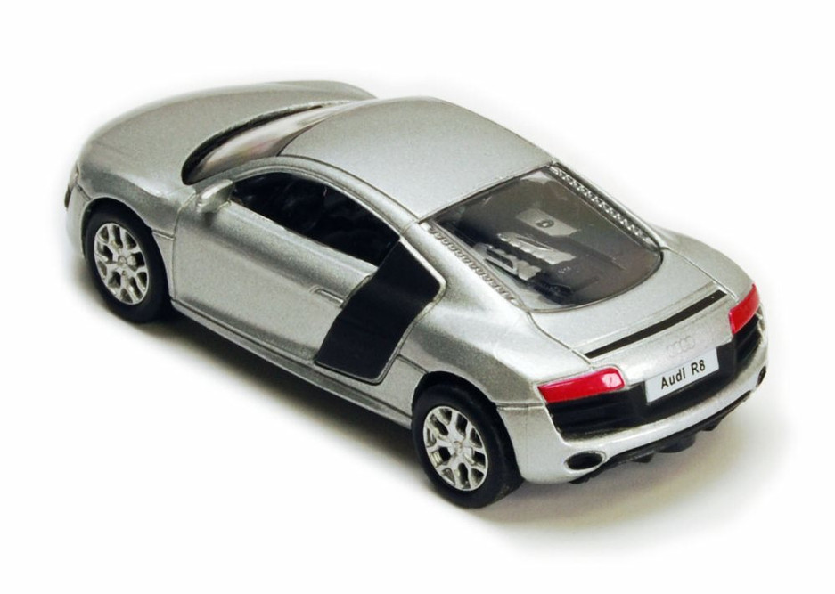 Audi R8, Silver - RMZ City 355996 - 1/64 Scale Diecast Model Toy