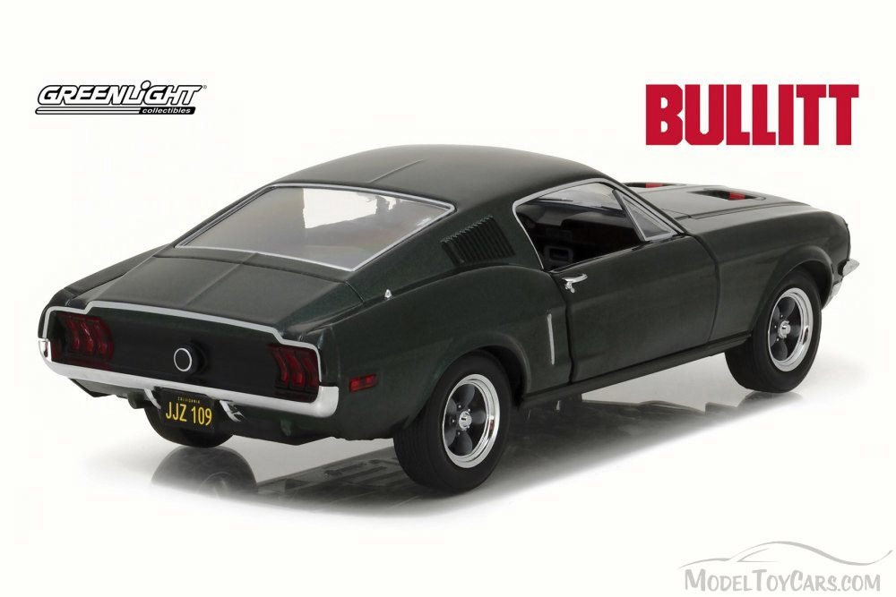 1968 Steve McQueen Bullitt Ford Mustang GT Hard Top, Green - Greenlight 84041 - 1/24 Scale Diecast Model Toy Car