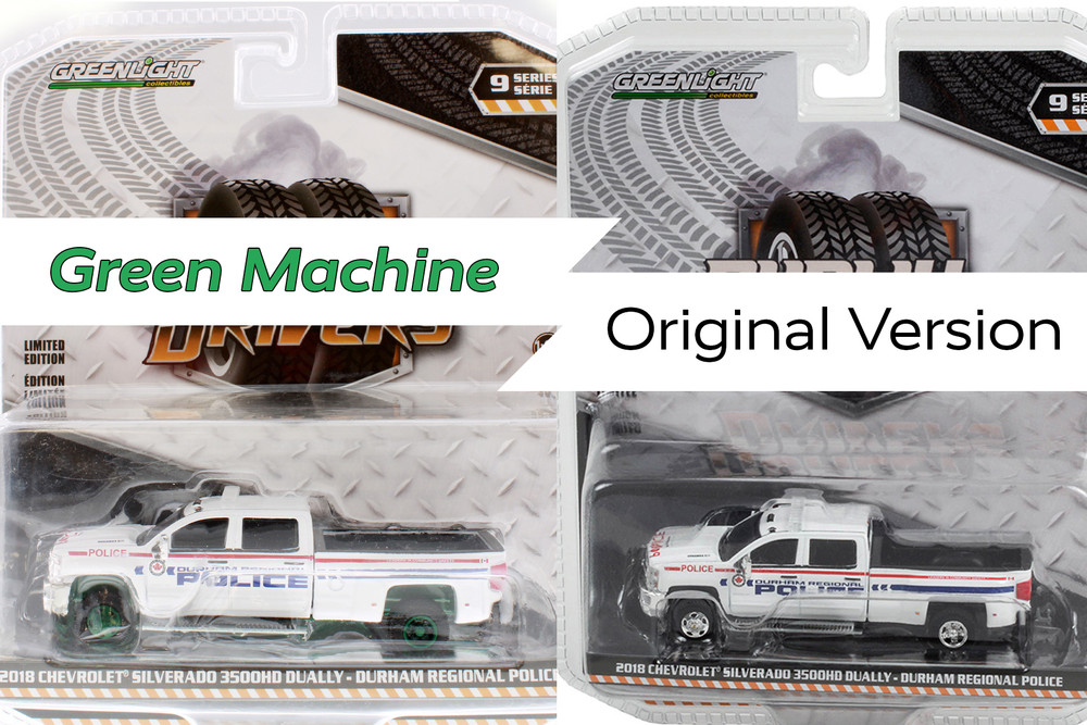 ミニカー Green light Pickup/ Truck Set GREEN MACHINE 2018 Chevy Silverado 3500 Dually, White - Greenlight