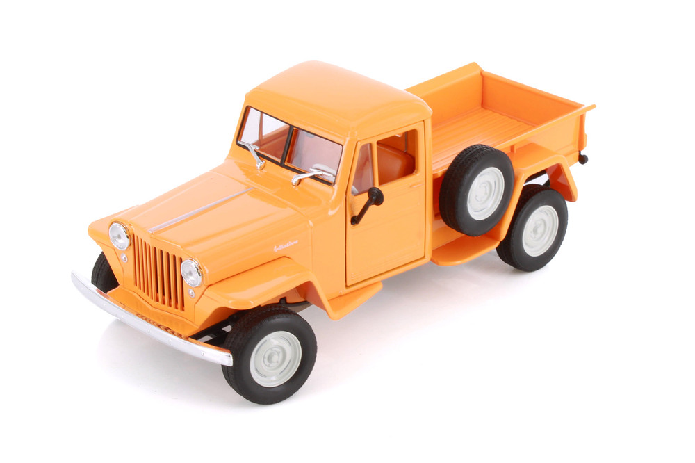 1947 Jeep Willys Pickup Truck, Yellow - Welly 24116/4D - 1/24