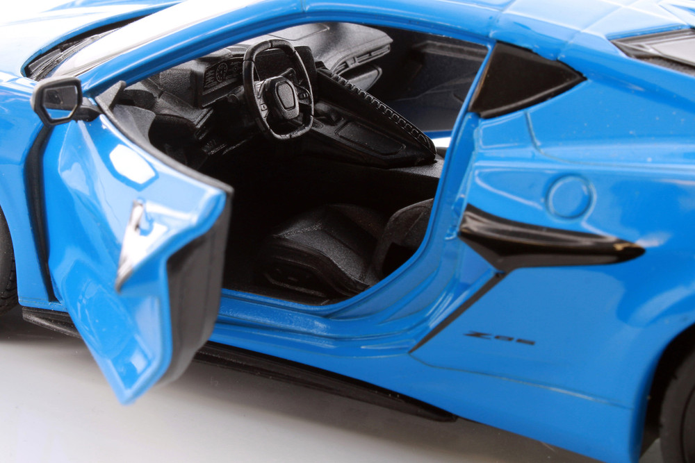 2023 Chevy Corvette Z06 Hardtop Sports Car, Blue - Welly 24120/4D