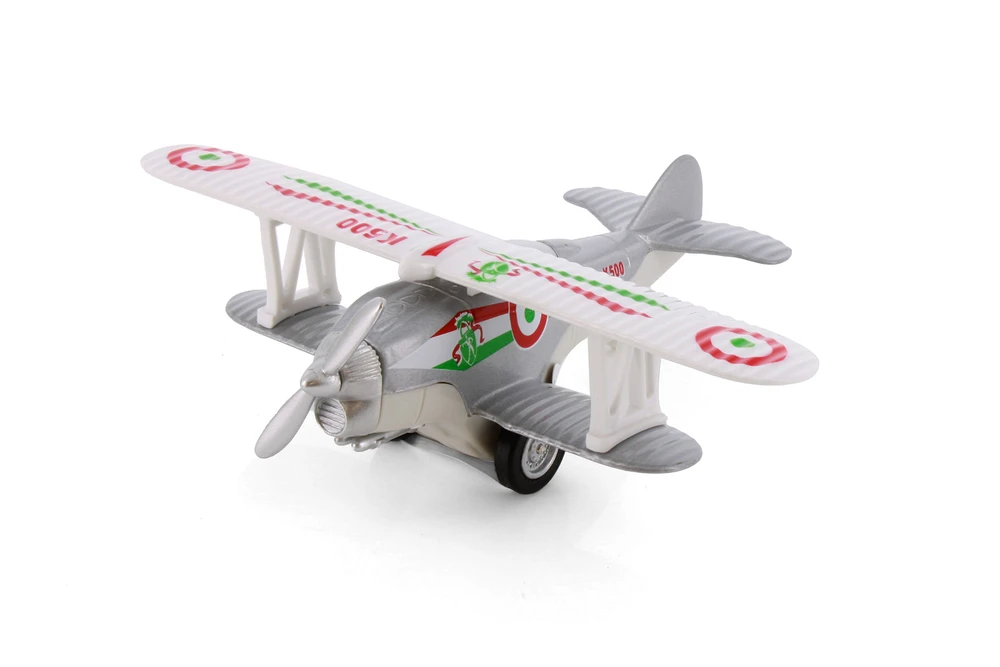 Show Flight Biplanes, Silver - Showcasts 500D - 5.25" Scale Diecast Model Toy Plane
