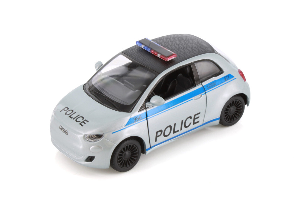 Fiat 500e Police Edition, White - Kinsmart 5440DPR - 1/28 Scale