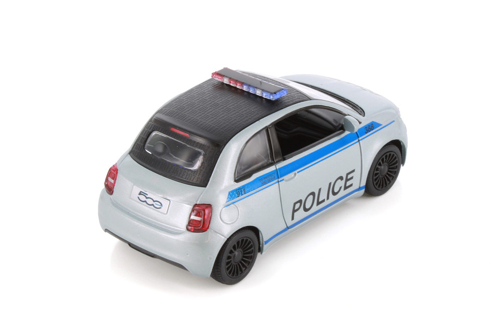 Fiat 500e Police Edition, White - Kinsmart 5440DPR - 1/28 Scale Diecast Model Toy Car