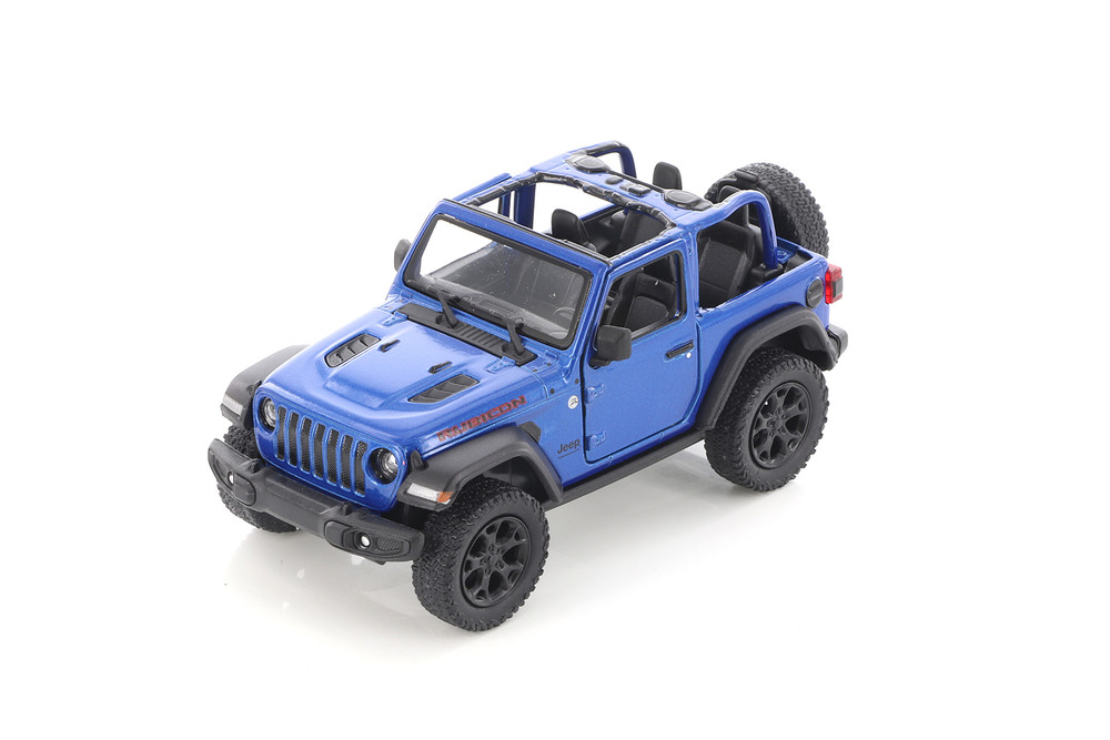 2018 Jeep Wrangler Rubicon Open Top, Blue - Kinsmart 5412DA - 1/34