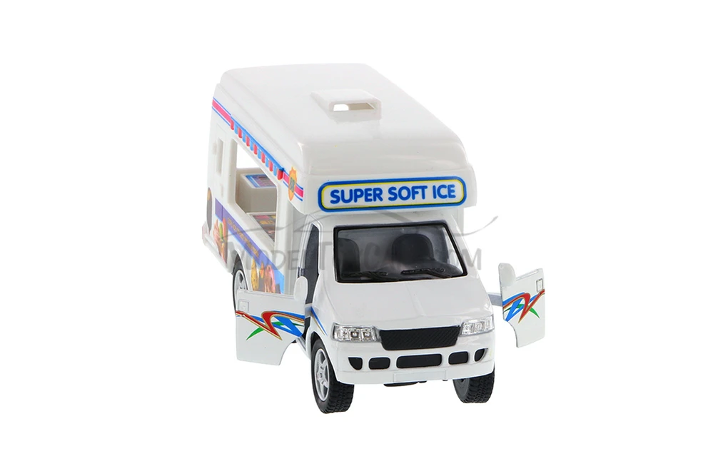 Ice Cream Truck, White - Kinsmart 5253/57D - 5" Scale Diecast Model Toy Car
