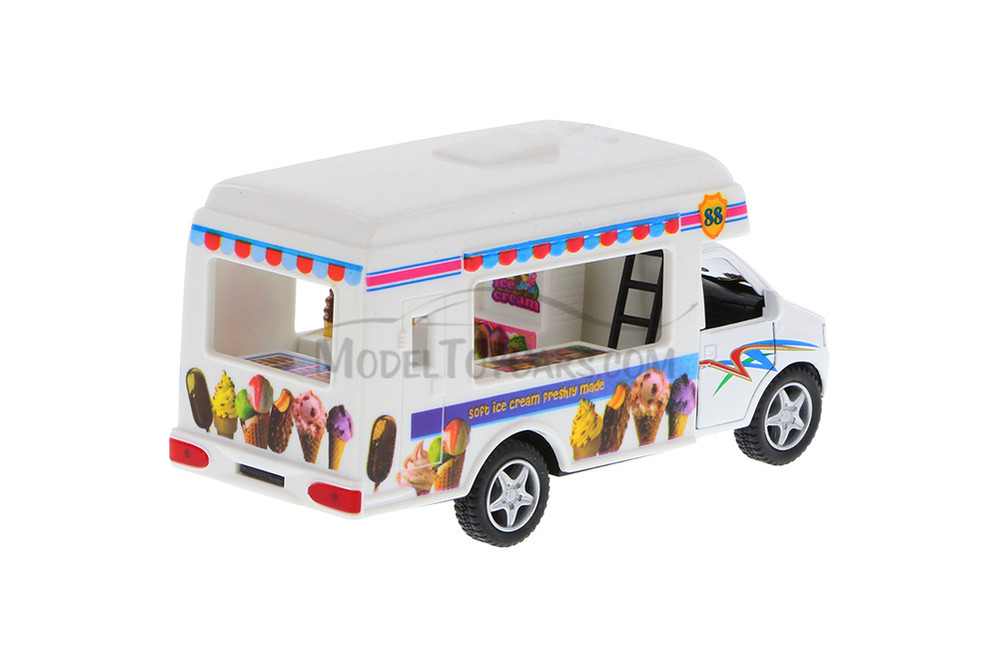 Ice Cream Truck, White - Kinsmart 5253/57D - 5" Scale Diecast Model Toy Car