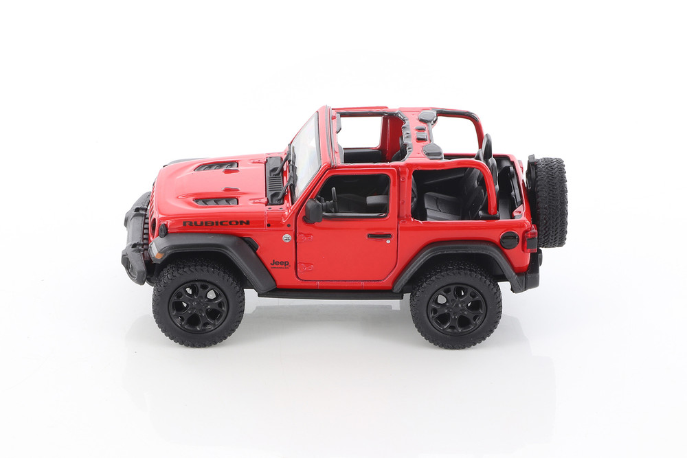 2018 Jeep Wrangler Rubicon Open Top, Red - Kinsmart 5412DA - 1/34 Scale Diecast Model Toy Car