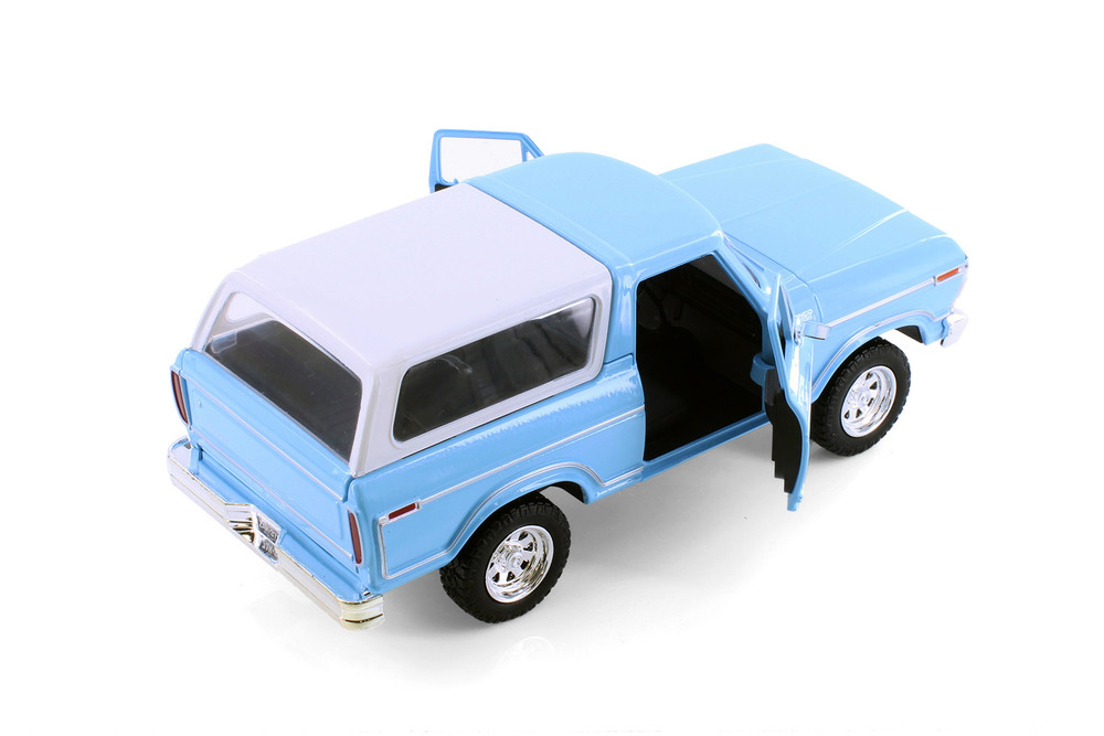 1978 Ford Bronco Hard Top SUV, Blue - Showcasts 77373/4D - 1/24 Scale Diecast Model Toy Car