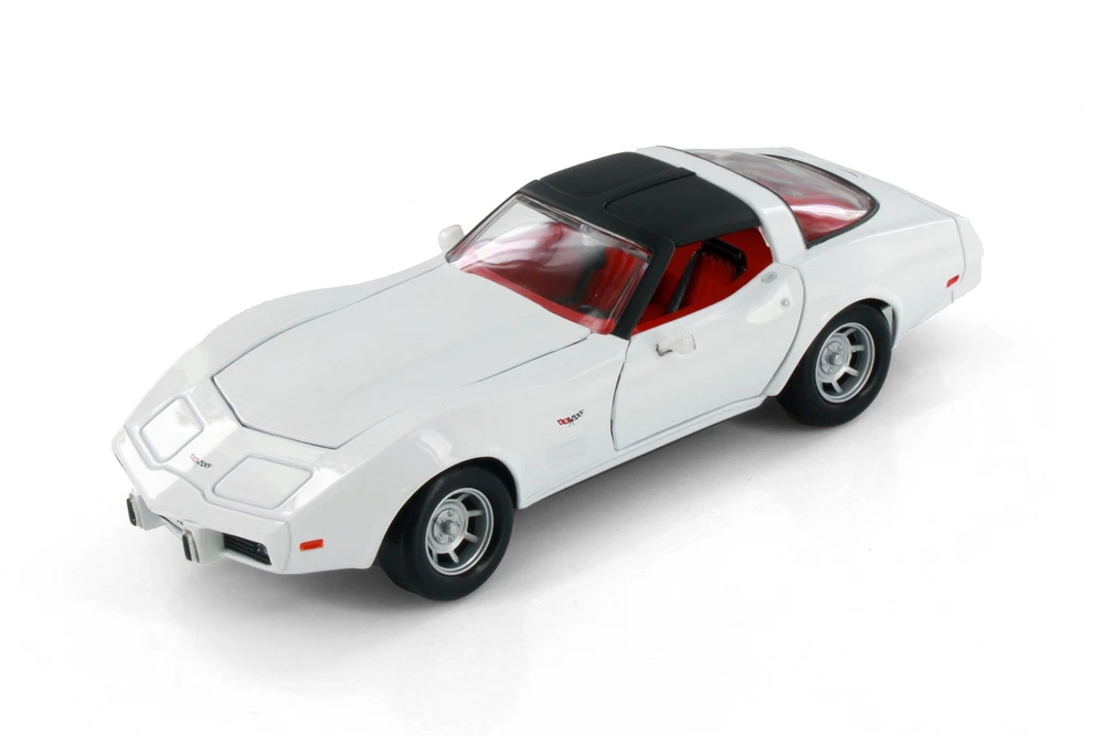 1979 Chevy Corvette Hardtop, White - Showcasts 77244AD - 1/24 Scale Diecast Model Toy Car