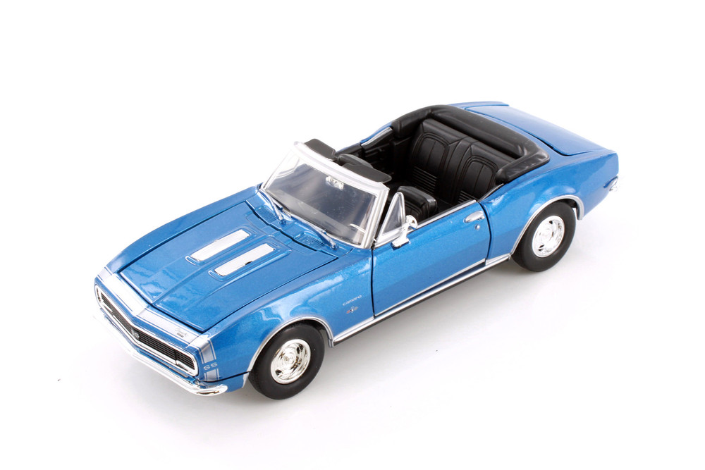 1967 Chevy Camaro SS Convertible, Blue - Showcasts 77301D - 1/24 Scale Diecast Model Toy Car