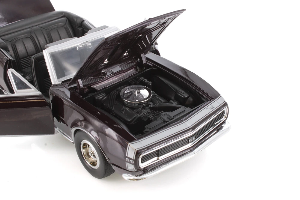 1967 Chevy Camaro SS Convertible, Burgundy - Showcasts 77301D - 1/24 Scale Diecast Model Toy Car