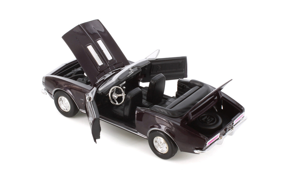 1967 Chevy Camaro SS Convertible, Burgundy - Showcasts 77301D - 1/24 Scale Diecast Model Toy Car