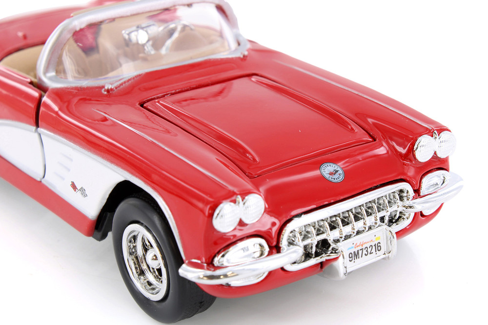 1959 Chevy Corvette Convertible, Red - Showcasts 77216D - 1/24 Scale Diecast Model Toy Car