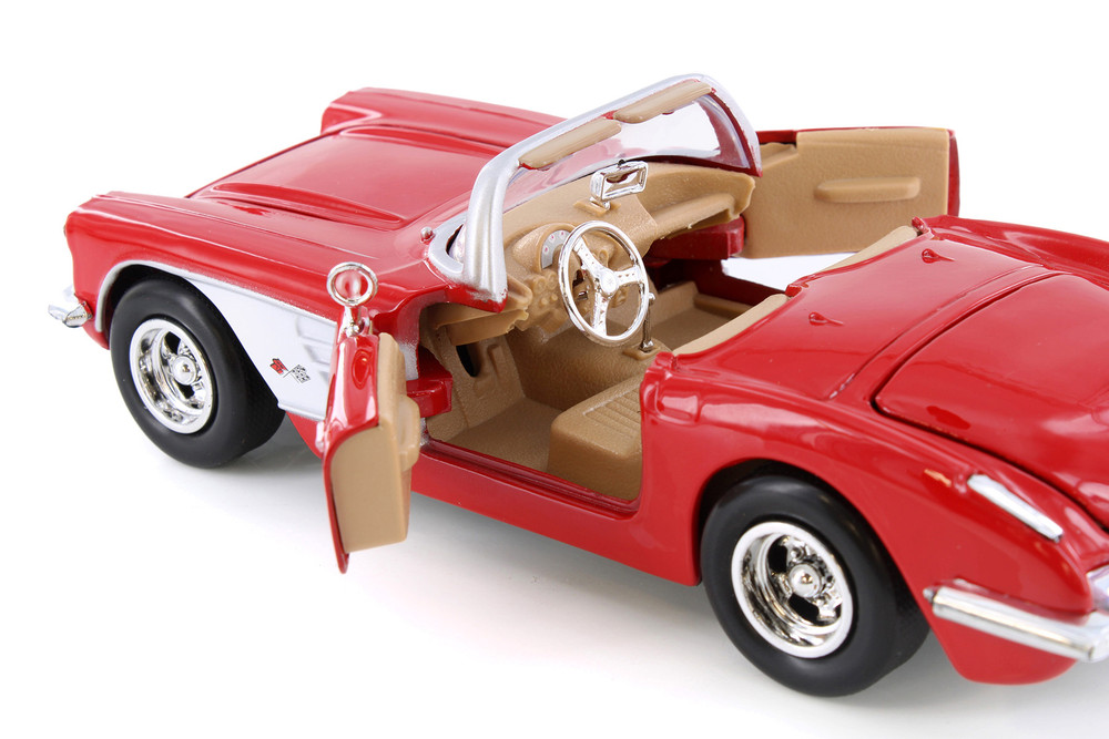 1959 Chevy Corvette Convertible, Red - Showcasts 77216D - 1/24 Scale Diecast Model Toy Car