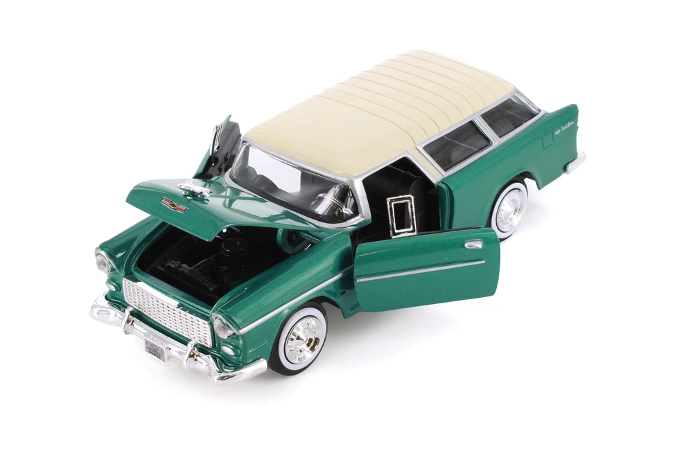 1955 Chevy Bel Air Nomad Hardtop, Green - Showcasts 77248D - 1/24 Scale Diecast Model Toy Car