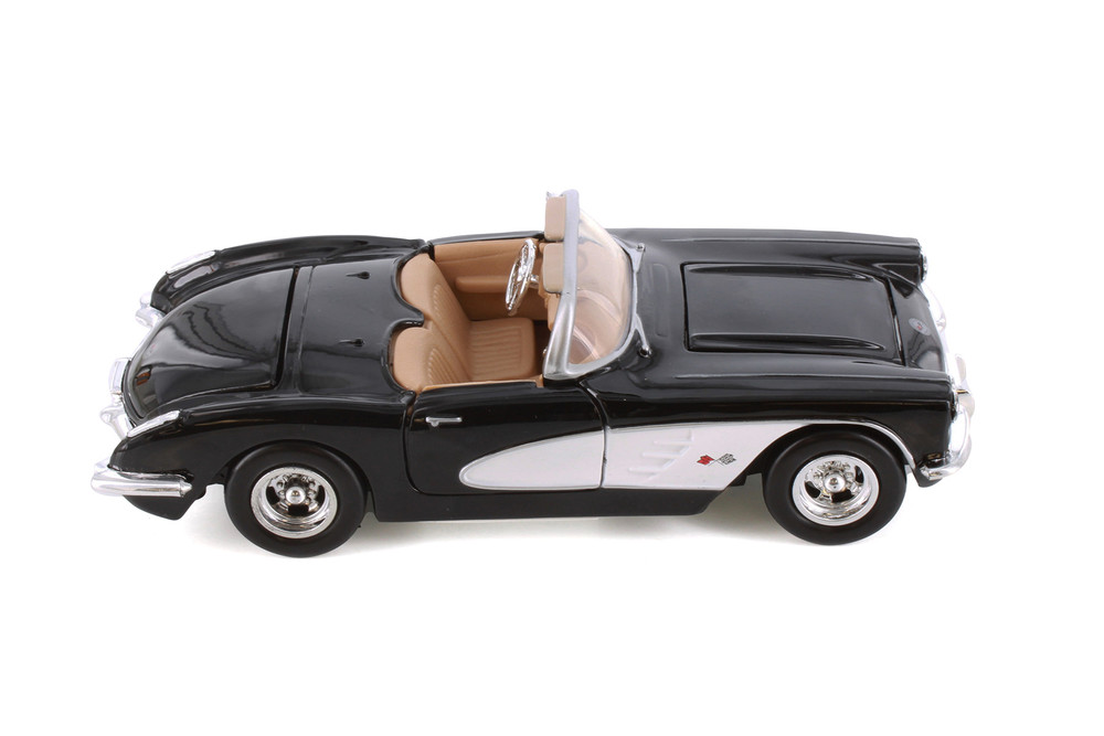 1959 Chevy Corvette Convertible, Black - Showcasts 77216D - 1/24 Scale Diecast Model Toy Car