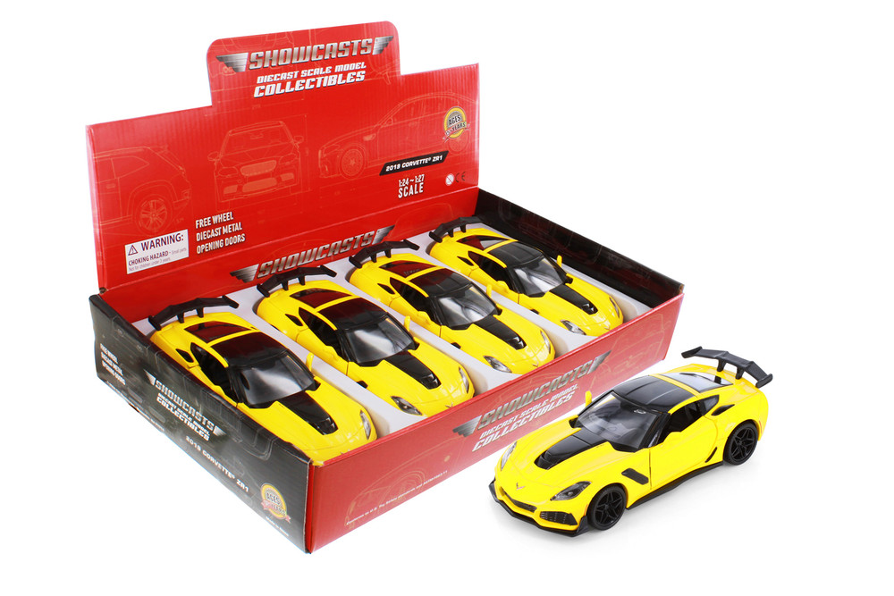 2019 Chevy Corvette ZR1 Hardtop, Yellow - Showcasts 71356D - 1/24
