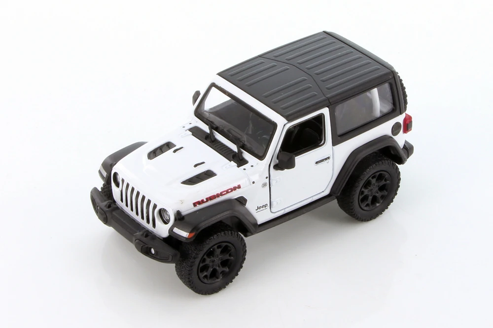 2018 Jeep Wrangler Rubicon Hard Top, White - Kinsmart 5412DA/WT - 1/34 scale Diecast Model Toy Car