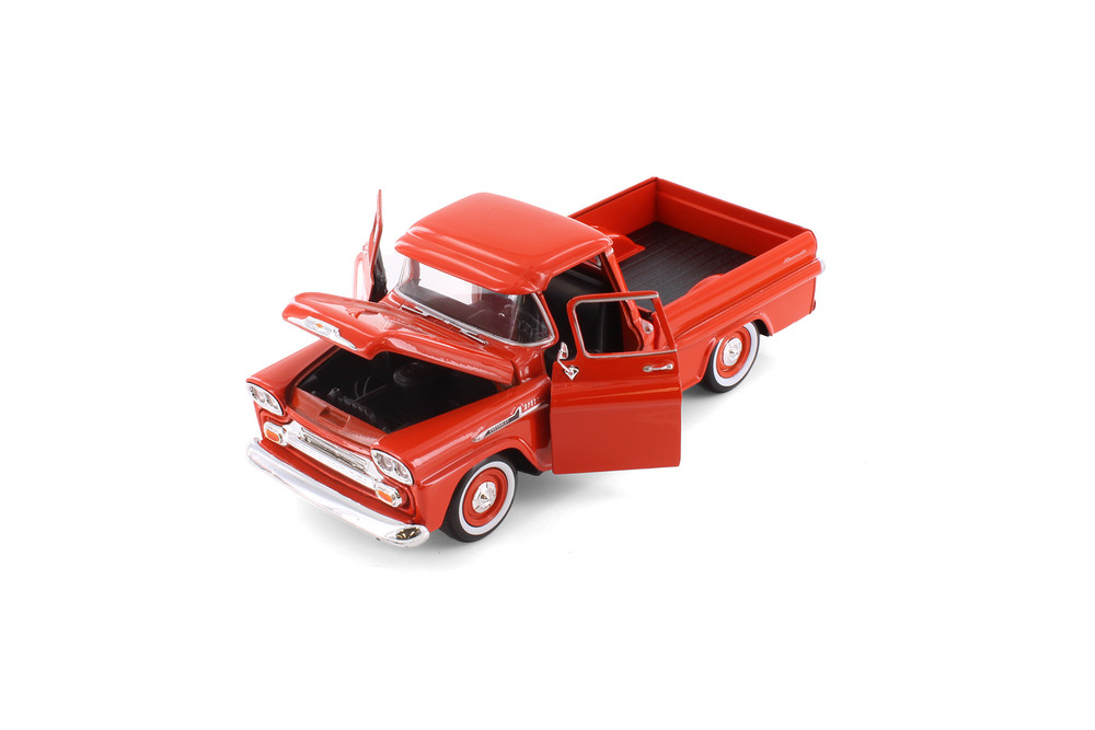 1958 Chevy Apache Fleetside Pickup Truck, Orange - Showcasts 71311D - 1/24 Scale Diecast Model Toy Car