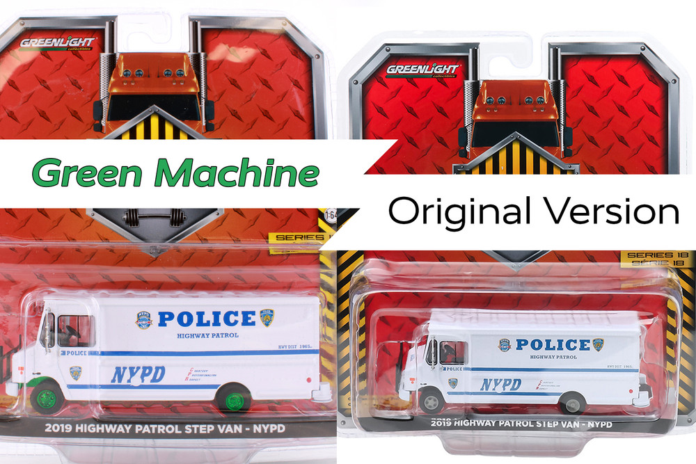 GREEN MACHINE 2019 Highway Patrol Step Van, New York City Police Dept - Greenlight 33180C/48 - 1/64 Diecast Car