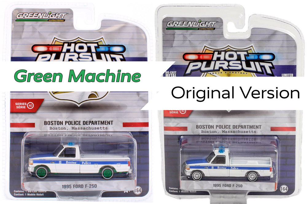GREEN MACHINE Boston Police Department 1995 Ford F-250and-  42980C/48 - 1/64 scale Diecast Model Toy Car
