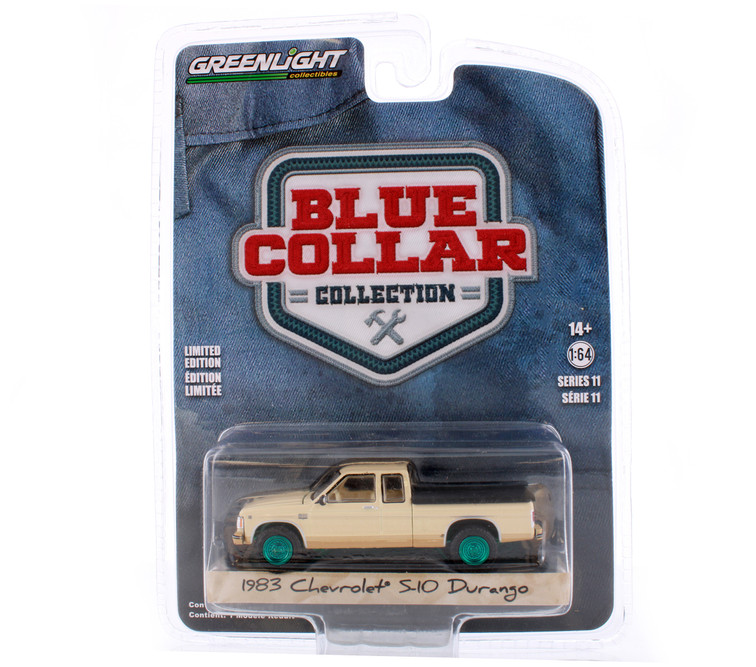 GREEN MACHINE 1983 Chevy S-10 Durango with Bed Cover, Beige/Tan - Greenlight 35240C/48 - 1/64 Scale Diecast Car