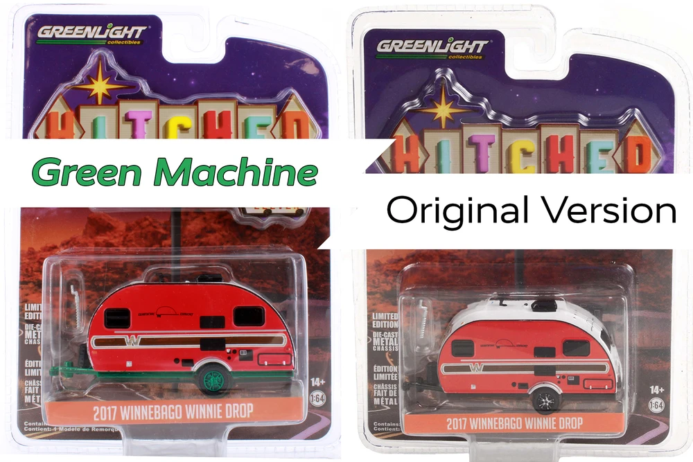 GREEN MACHINE 2017 Winnebago Winne Drop, Red and White - Greenlight 34110E/48 - 1/64 scale Diecast Model Toy Car