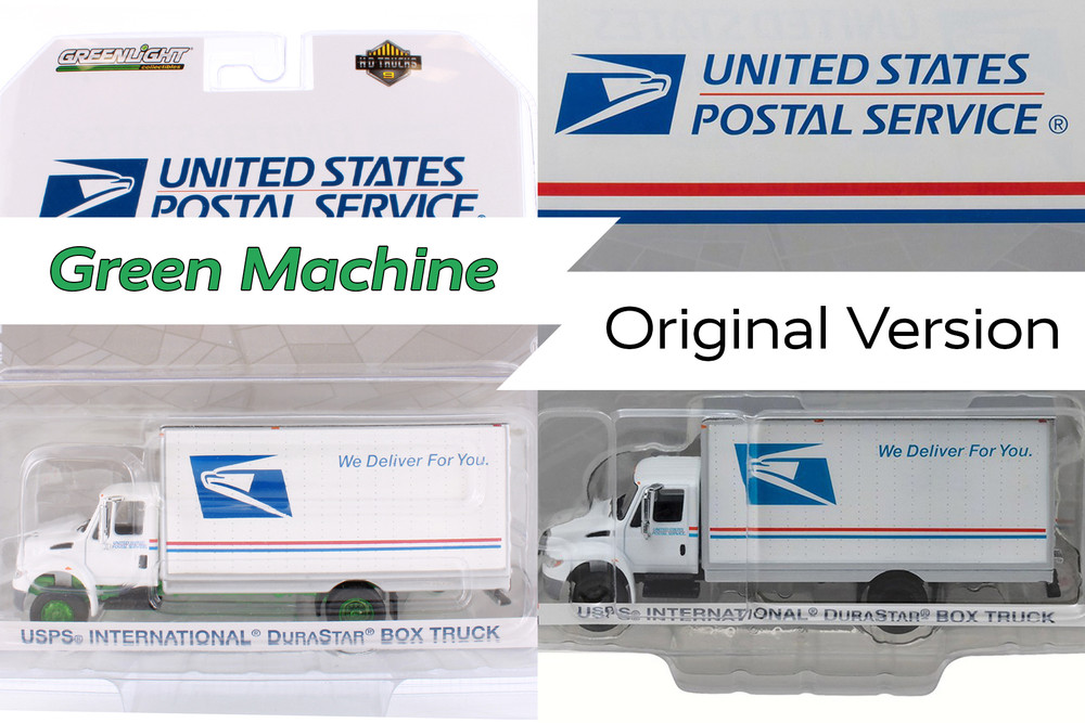 GREEN MACHINE 2013 USPS International Durastar Box Truck, White - Greenlight 33090 - 1/64 Scale Diecast Car