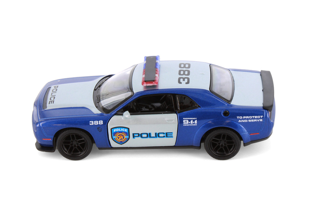 2023 Dodge Challenger SRT Demon 170 Police Edition, Blue - Kinsmart 5461DPR - 1/40 Scale Diecast Model Toy Car