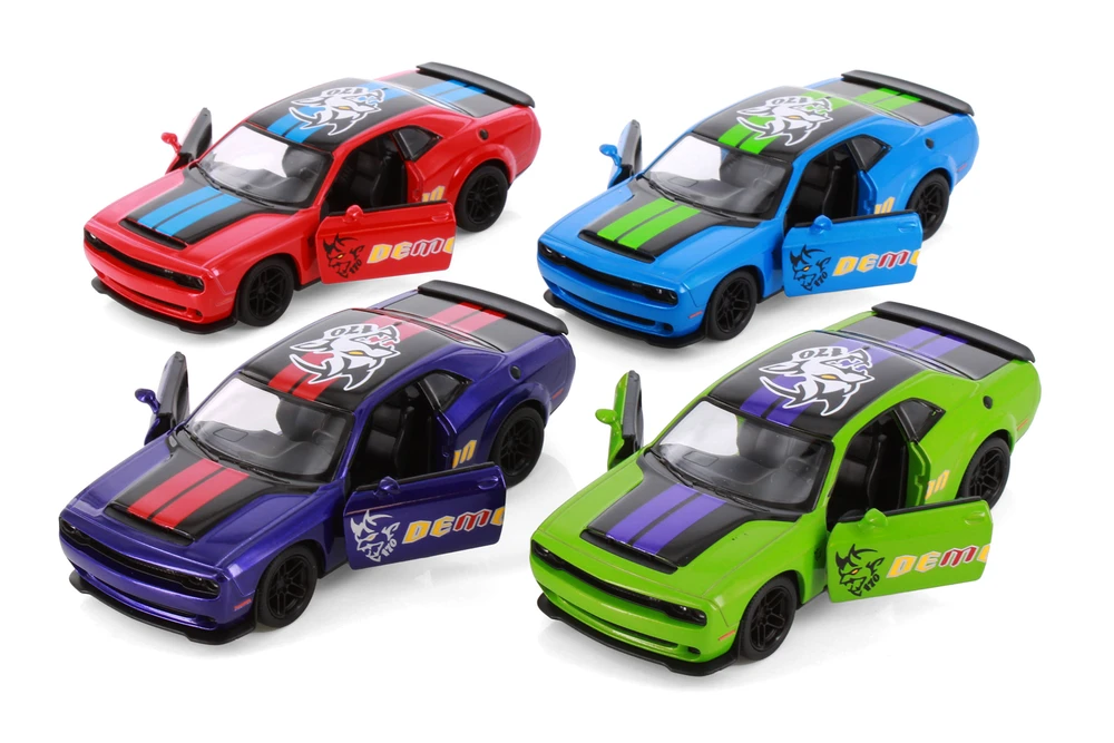 2023 Dodge Challenger SRT Demon 170 Livery Edition, Set of 4 - Kinsmart 5461DF - 1/40 Scale Diecast Model Cars