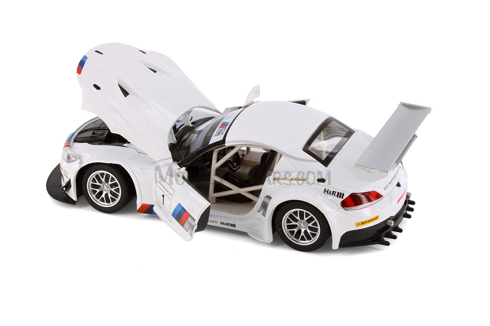 BMW Z4 GT3, White Sports Car - Showcasts 68260D - 1/24 Scale
