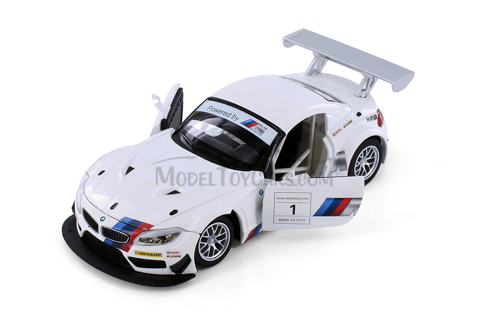 BMW Z4 GT3, White Sports Car - Showcasts 68260D - 1/24 Scale Diecast Model Toy Car