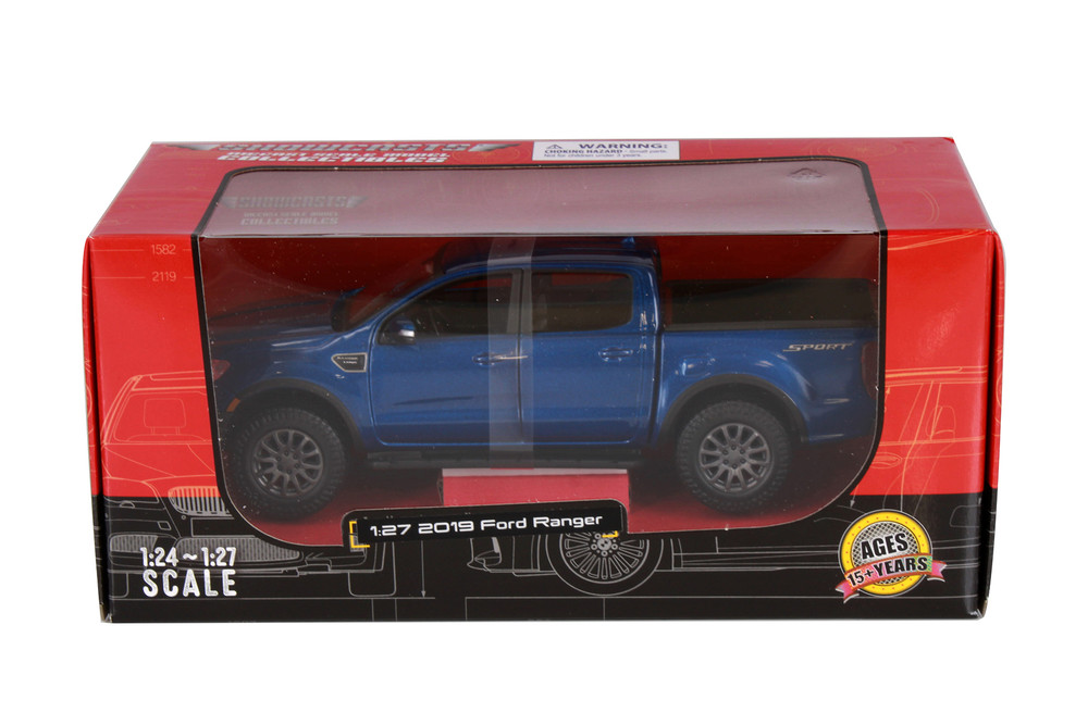 2019 Ford Ranger, Pickup Truck Blue - Showcasts 38521BU - 1/27 Scale Diecast Model Toy Car