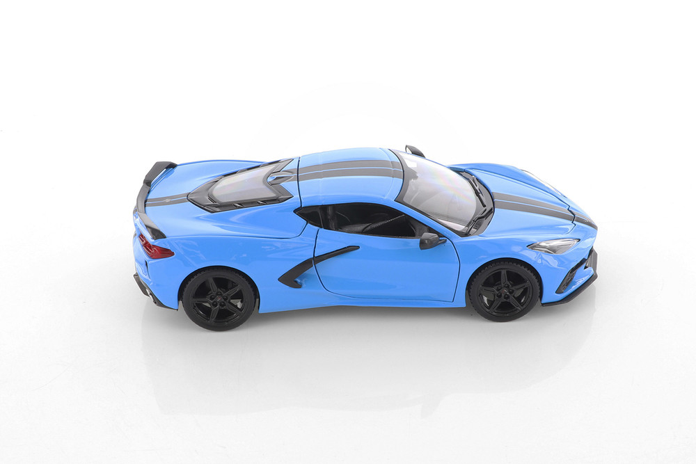 2020 Chevy Corvette Stingray Coupe Z51 Hardtop, Blue - Showcasts 38527BU - 1/24 Scale Diecast Model Toy Car