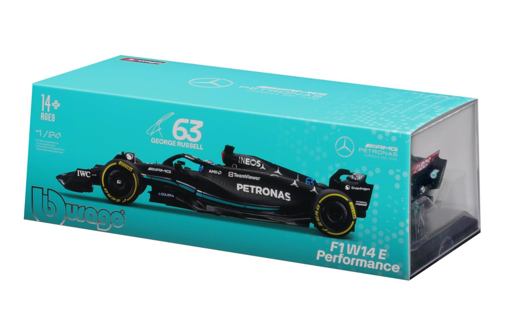 2023 Mercedes-Benz AMG Petronas F1 Team, #63 George Russell - 18-28028/63 - 1/24 Scale Diecast Model Toy Car