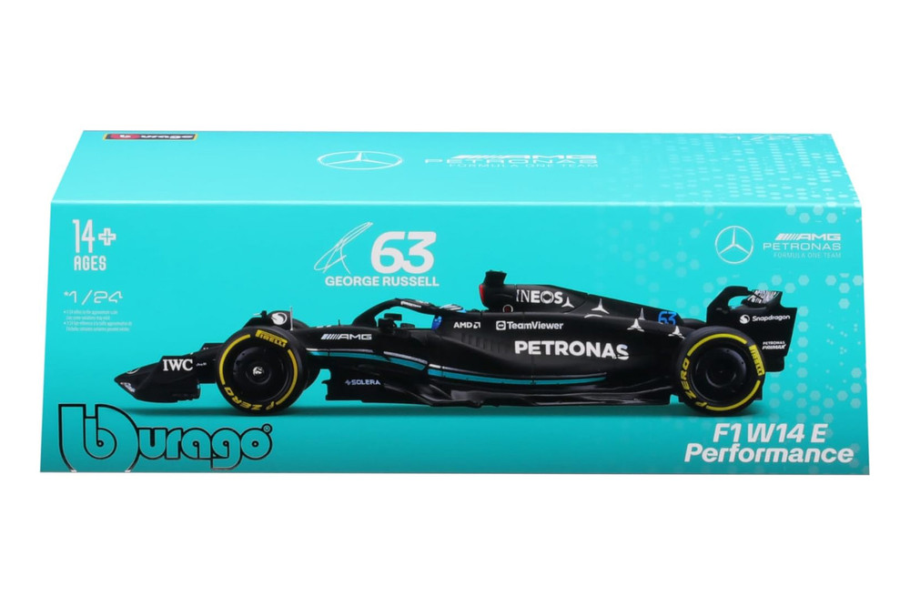 2023 Mercedes-Benz AMG Petronas F1 Team, #63 George Russell - 18-28028/63 - 1/24 Scale Diecast Model Toy Car