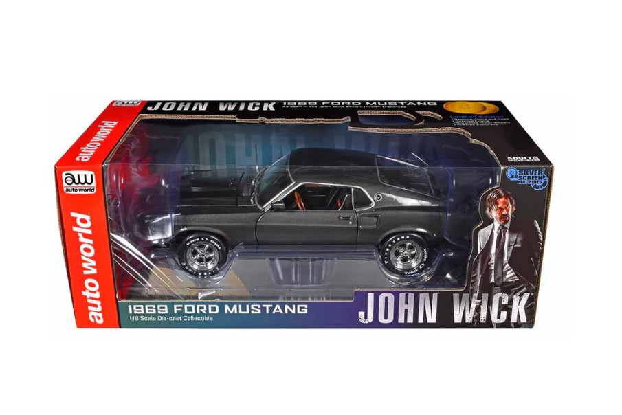 1969 Ford Mustang John Wick, Hitman Gray w/Black Stripes - Auto