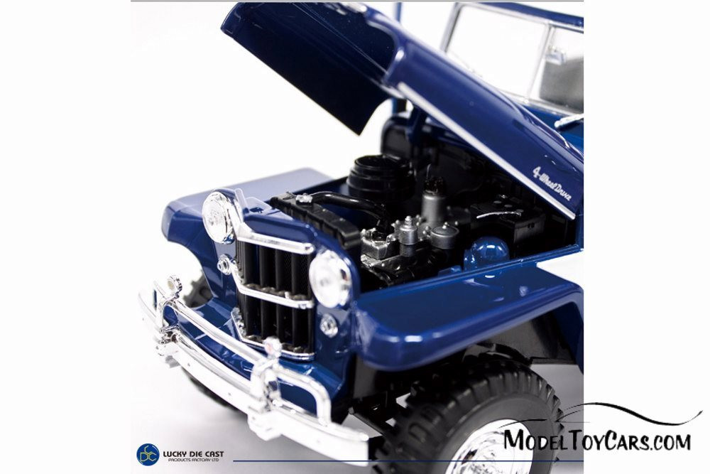 1955 Willys Jeep Station Wagon, Blue and White - Lucky Road