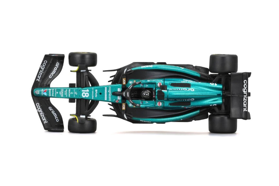 2023 Aston Martin AMR23 w/Driver, #18 Lance Stroll - Bburago 18-38091/18 - 1/43 Scale Diecast Model Toy Car