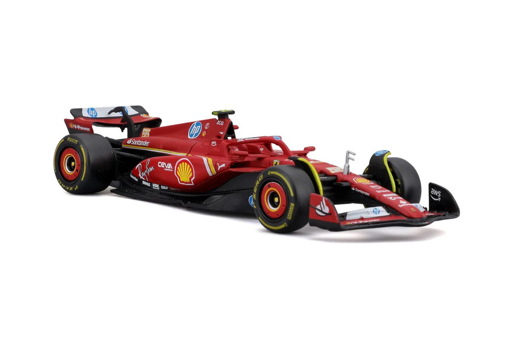 2024 Ferrari SF24, #55 Carlos Sainz - Bburago 18-36844/55 - 1/43 Scale Diecast Model Toy Car