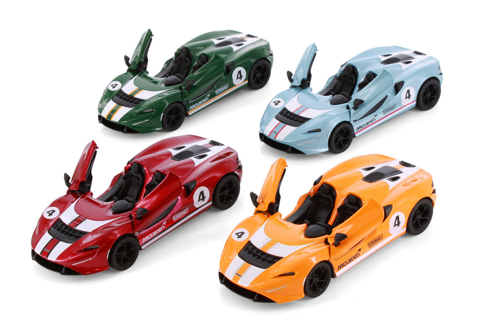 Box of 12 McLaren Elva Convertible Livery Edition, ASSTD - Kinsmart 5462DF - 1/36 Scale Diecast Model Toy Cars