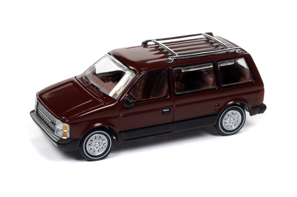 1985 Dodge Caravan, Red - Auto World AW64442/48B - 1/64 Scale