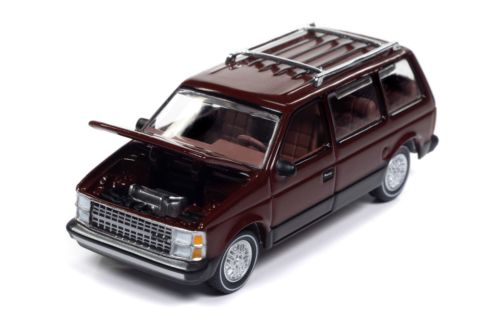 1985 Dodge Caravan, Red - Auto World AW64442/48B - 1/64 Scale Diecast Model Toy Car