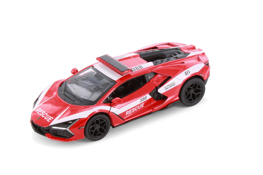 Lamborghini Revuelto Firefighter Edition, Red - Kinsmart 5459DPR - 1/38 Scale Diecast Model Toy Car