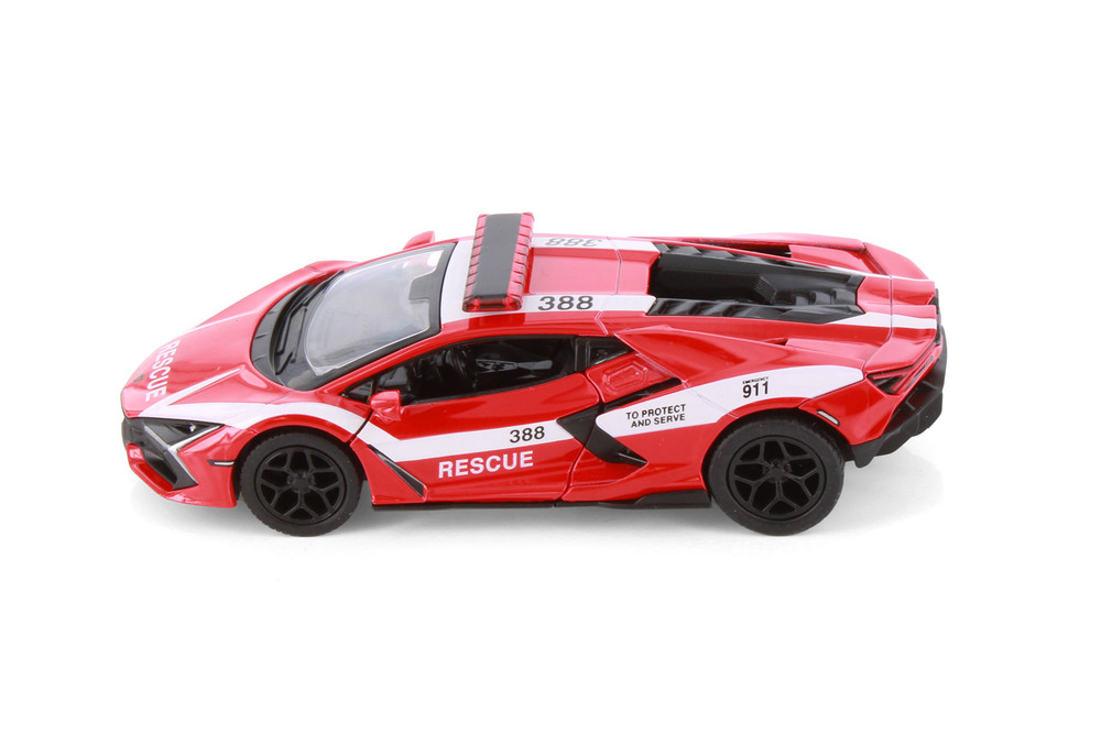 Lamborghini Revuelto Firefighter Edition, Red - Kinsmart 5459DPR - 1/38 Scale Diecast Model Toy Car